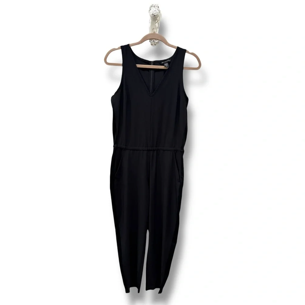Athleta Sleek Black Sleeveless Jumpsuit - Picture 1 of 3